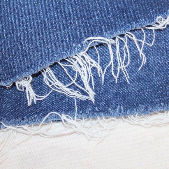 H&M &DENIM SKINNY HIGH WAIST DENIM JEANS SZ 28 DISTRESSED WOMENS RAW HEM COTTON - Picture 14 of 16